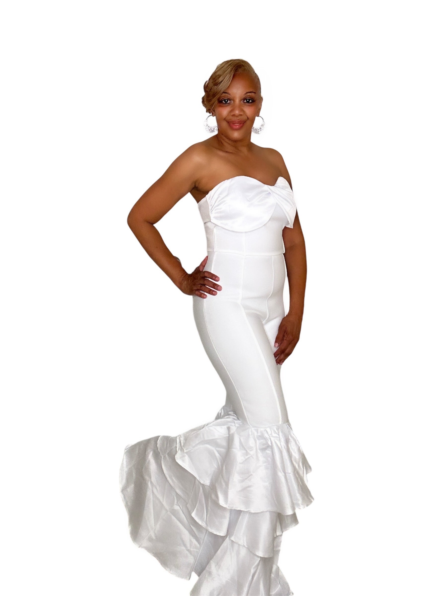 Ruffle and Slay White Jumpsuit