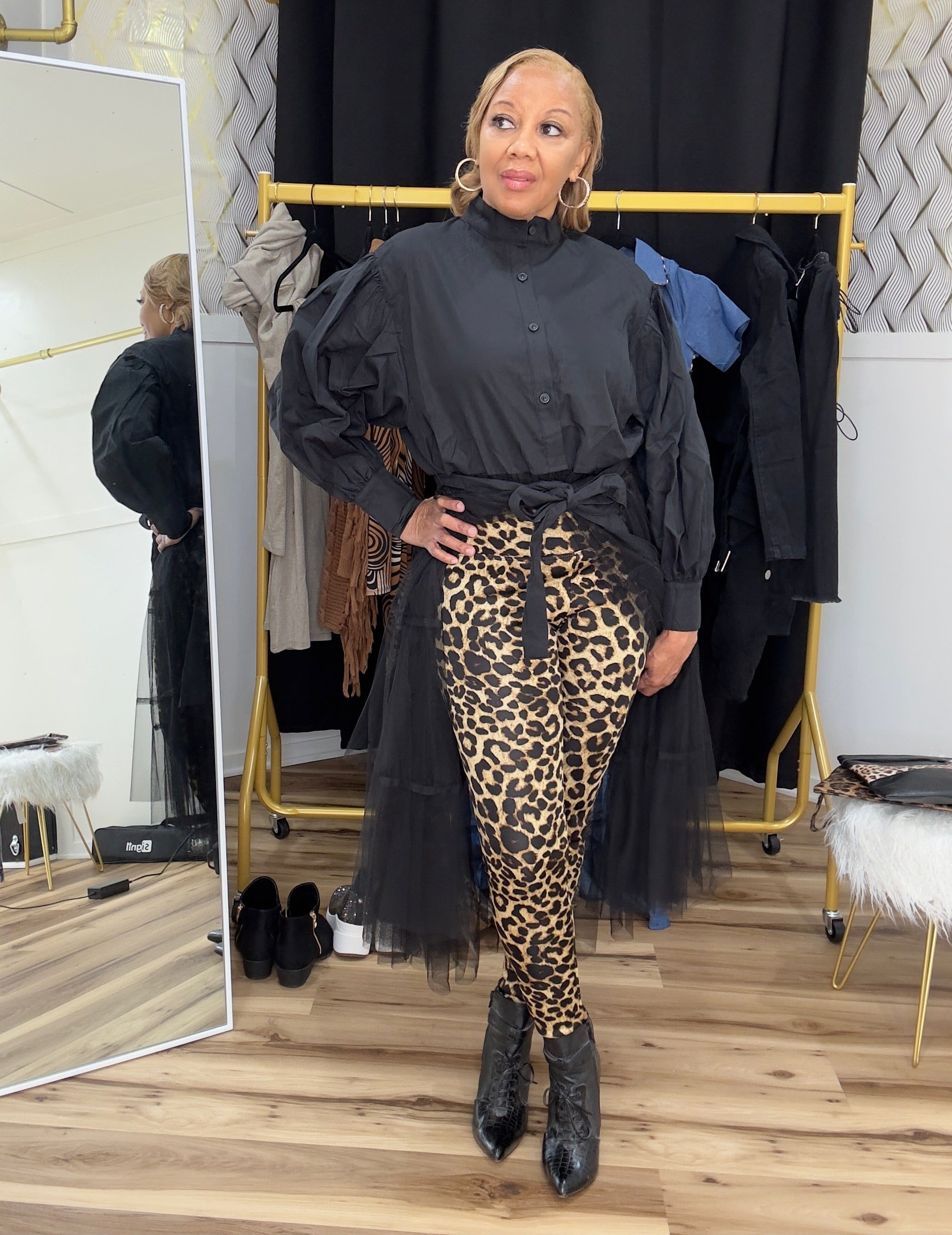 Sweet Shadow Black Tulle Top