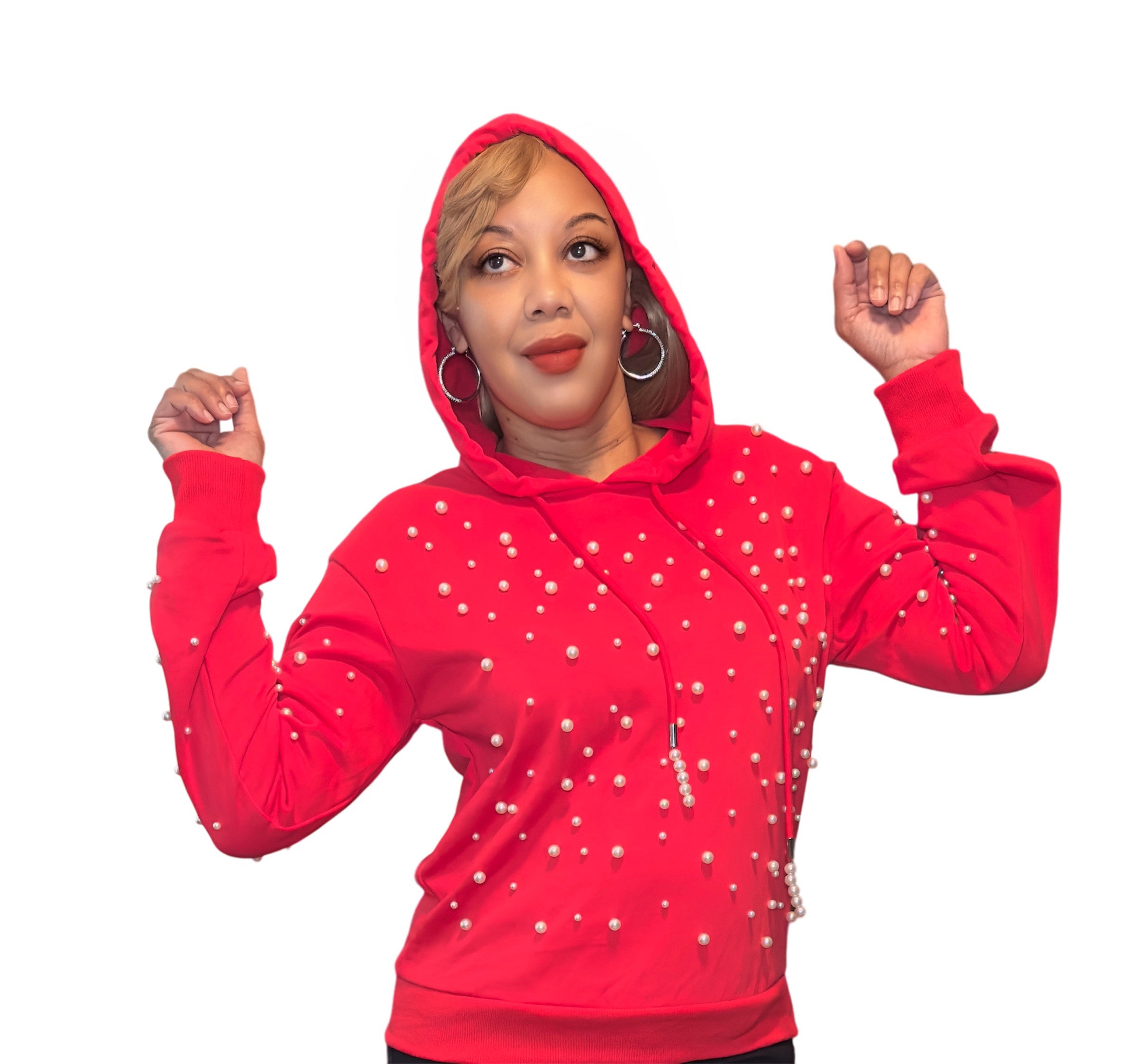 The Love of Pearls Hoodie( Red)