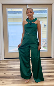 Emerald Essence Halter Jumpsuit