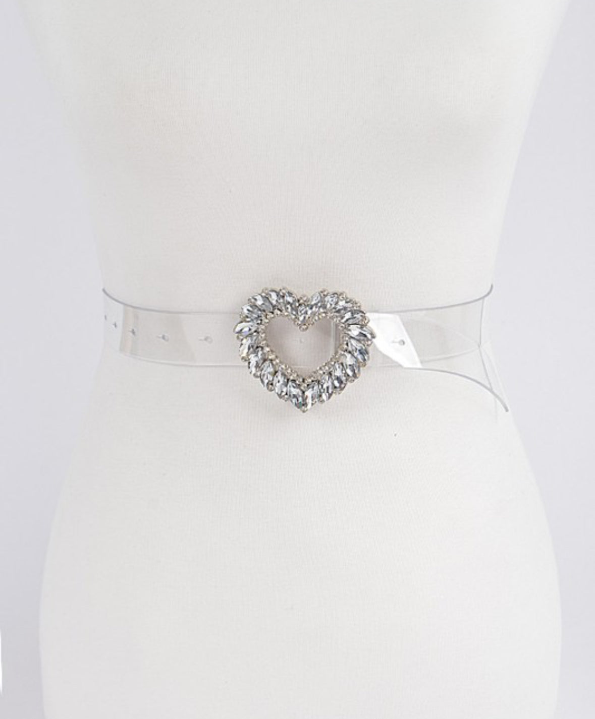 In Love Silver Rhinestone Heart Belt