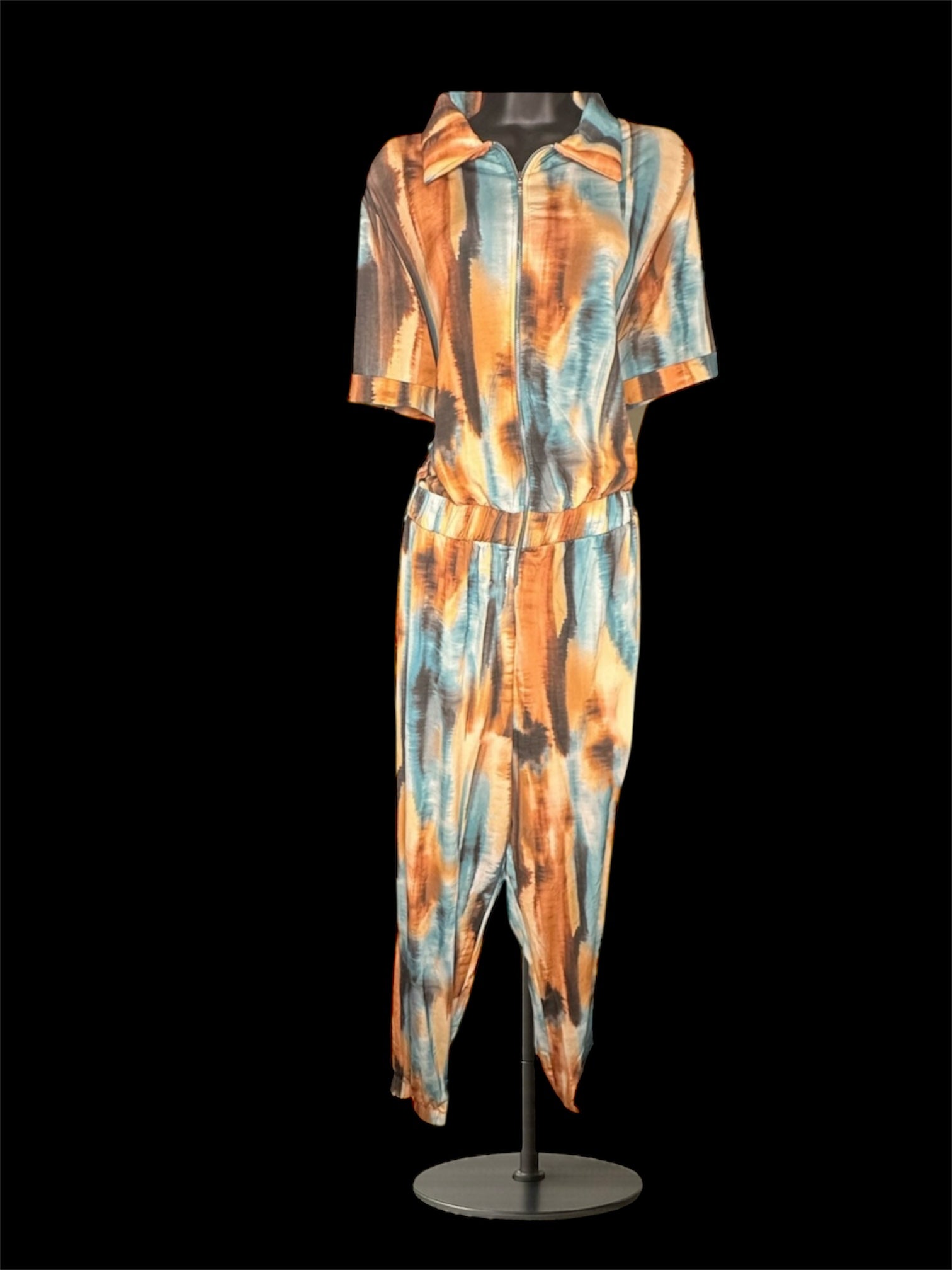 Zip Into Style Colorful Plus Jumpsuit
