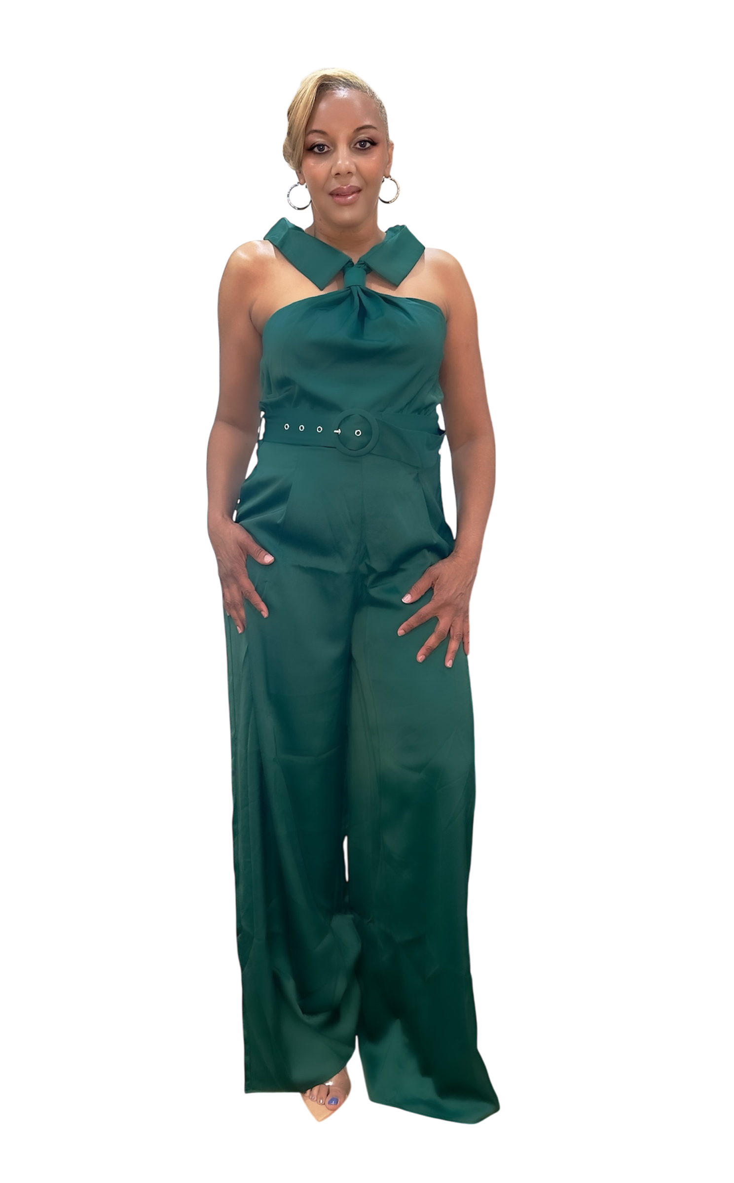 Emerald Essence Halter Jumpsuit