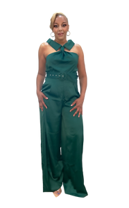 Emerald Essence Halter Jumpsuit