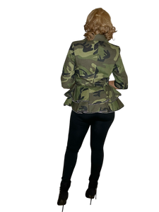 Command Attention Camo Peplum Jacket /Top