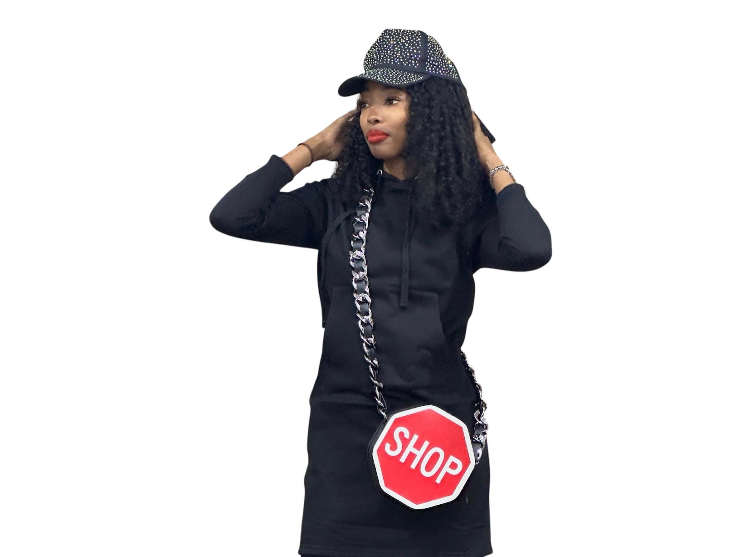 Cozy Cutie Black Hoodie Dress