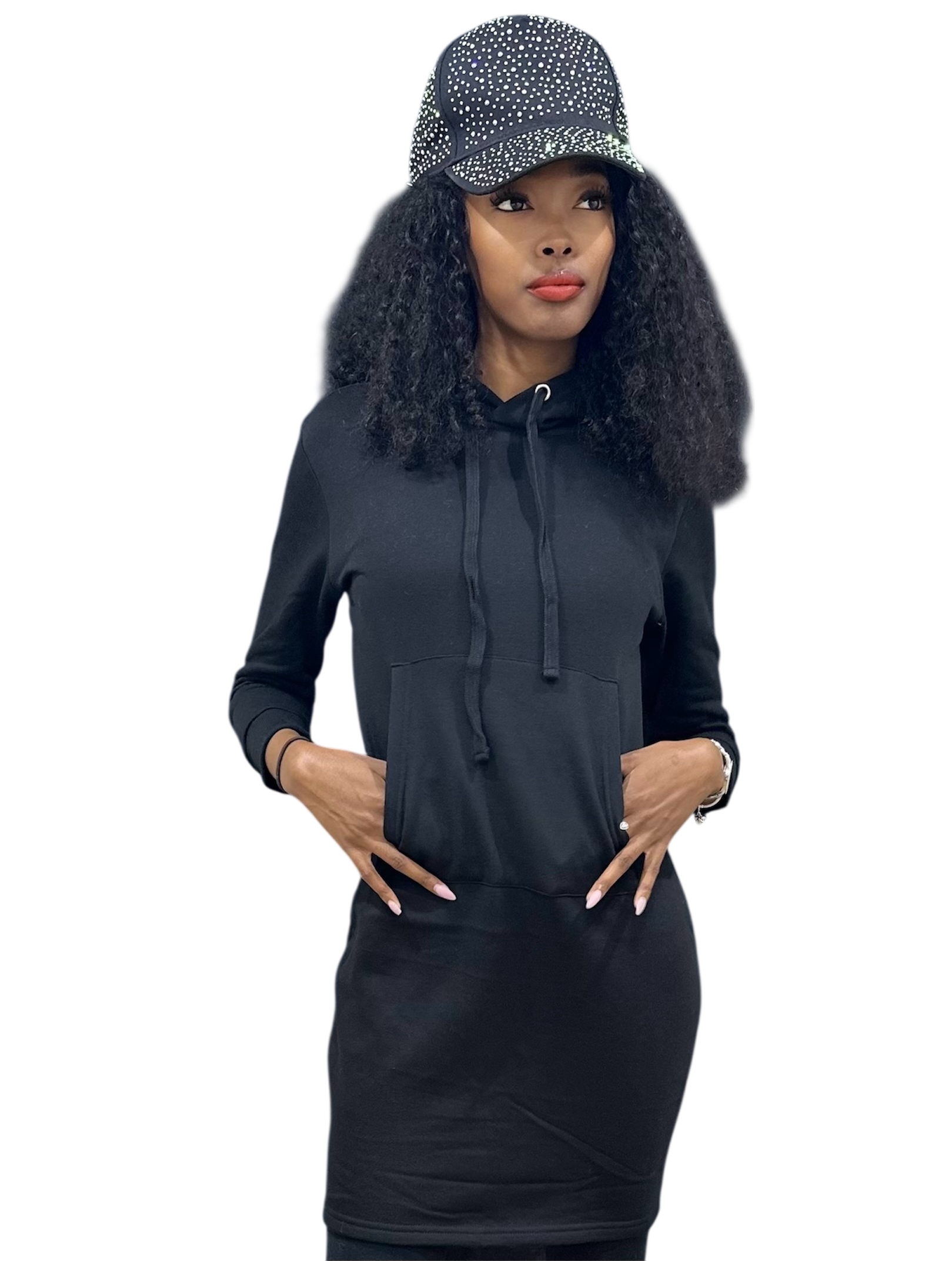 Cozy Cutie Black Hoodie Dress